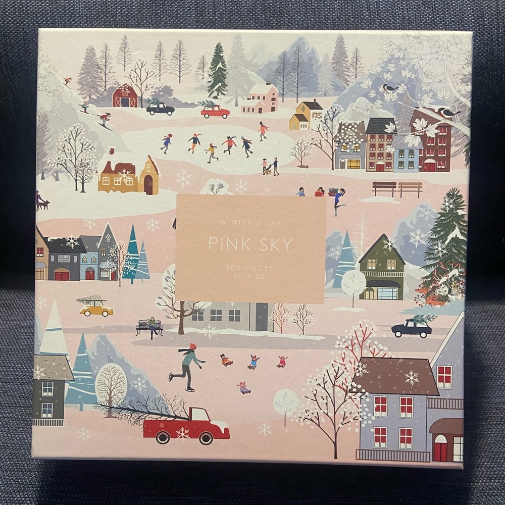 Pink Sky Winter's Day jigsaw puzzle 500 pieces